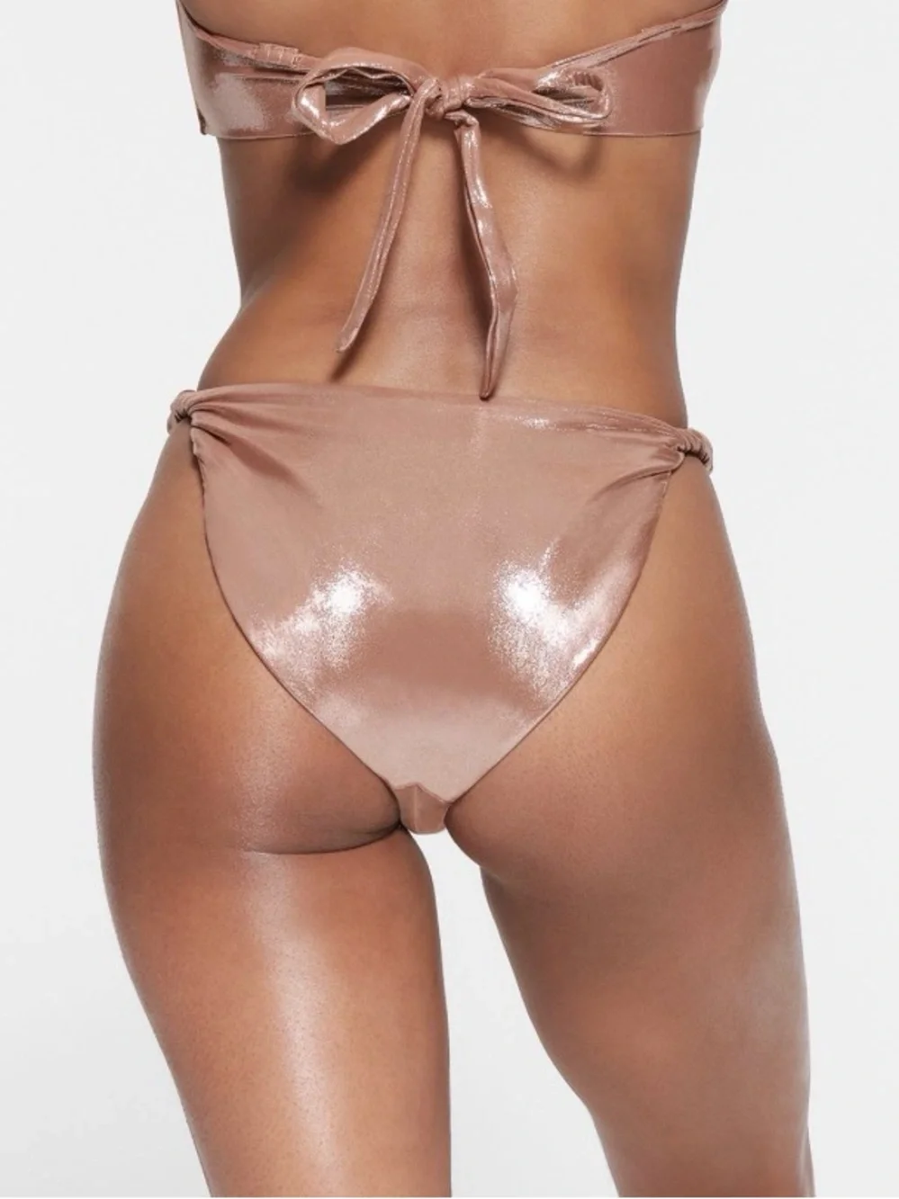🪩 SKIMS Liquid Shine Swim Twisted Bikini Bottom | Cinnamon | XS | NWT